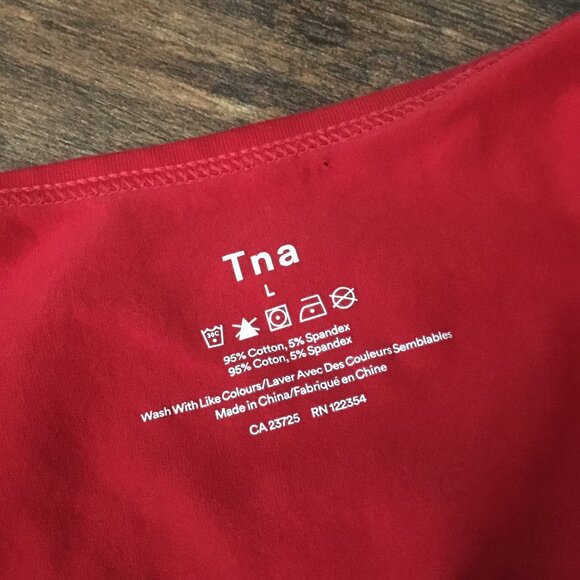 Aritzia TNA Red Cozumel Cotton Open Back Thong Bodysuit - Picture 7 of 11